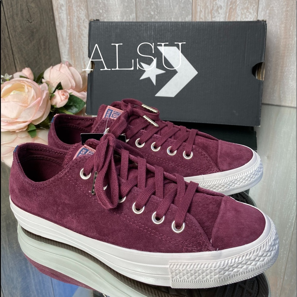 Converse Ctas Suede Dark Burgundy Low Top W AUTHEN - Picture 7 of 8